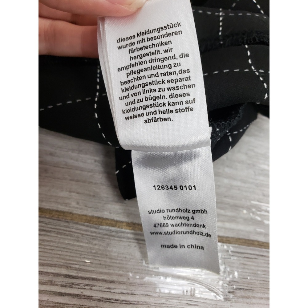 Rundholz Black Label Pants Balloon Cropped Black and White Check Grid XL NWT - Picture 14 of 14